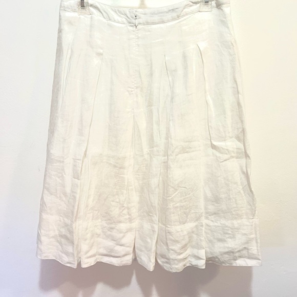 Talbots white linen skirt pleated 4 petite - Picture 2 of 7